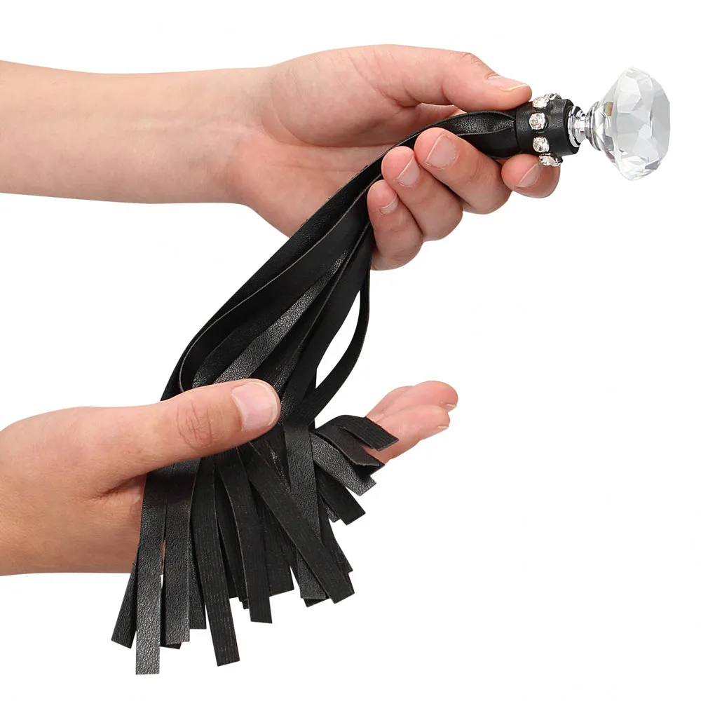 Ouch! Diamond Studded Faux Leather Flogger