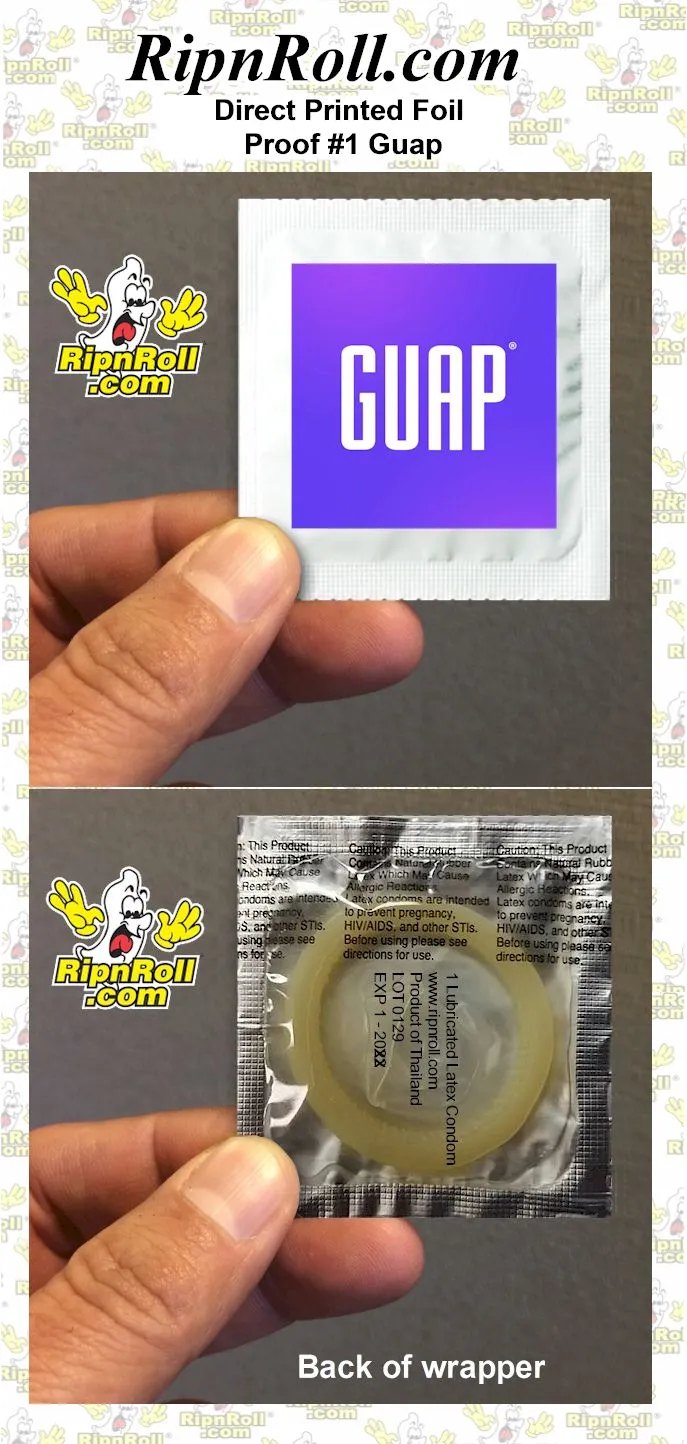 Printed White Foil with Full Color imprint - Guap
