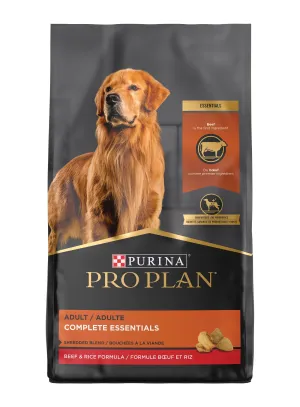 Pro Plan Adult Complete Essentials Shredded Blend Beef & Rice Dry Dog Food - 34lb