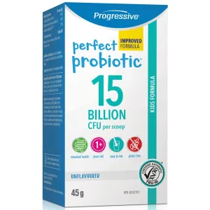Progressive Perfect Probiotic Kids Probiotic Powder 15 Billion, Unflavoured, 45g, CLEARANCE 75% Off Expiry Apr/24 Final Sale