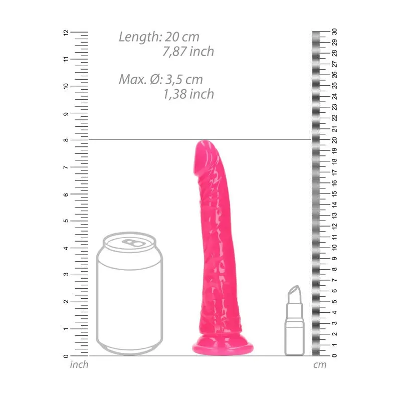 REALROCK 18 cm Slim Glow in the Dark Neon -  - Glow in Dark  18 cm (7'') Dong