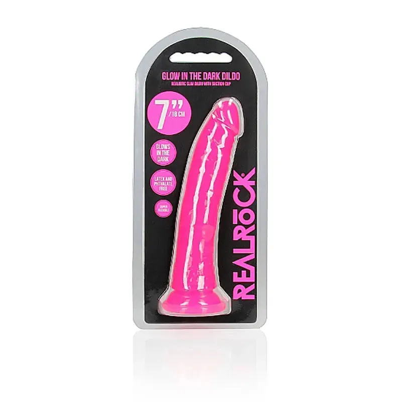 REALROCK 18 cm Slim Glow in the Dark Neon -  - Glow in Dark  18 cm (7'') Dong