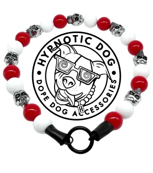 Red & White Skull Bead Collar