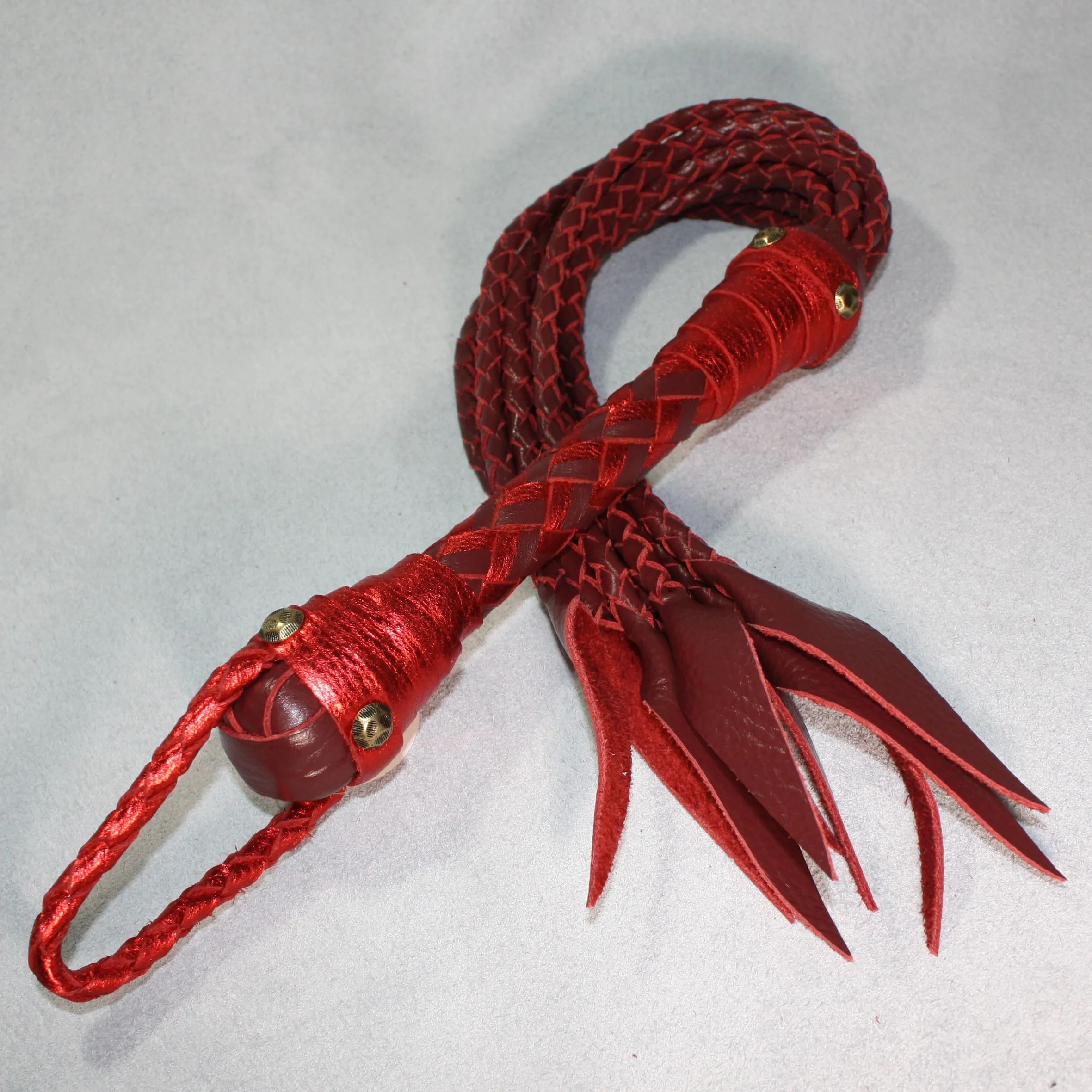 Round Cat-o-Nine Style Braided Flogger - Custom Braided Flogger