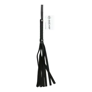 Sex & Mischief Black Faux Leather Flogger Impact Toy