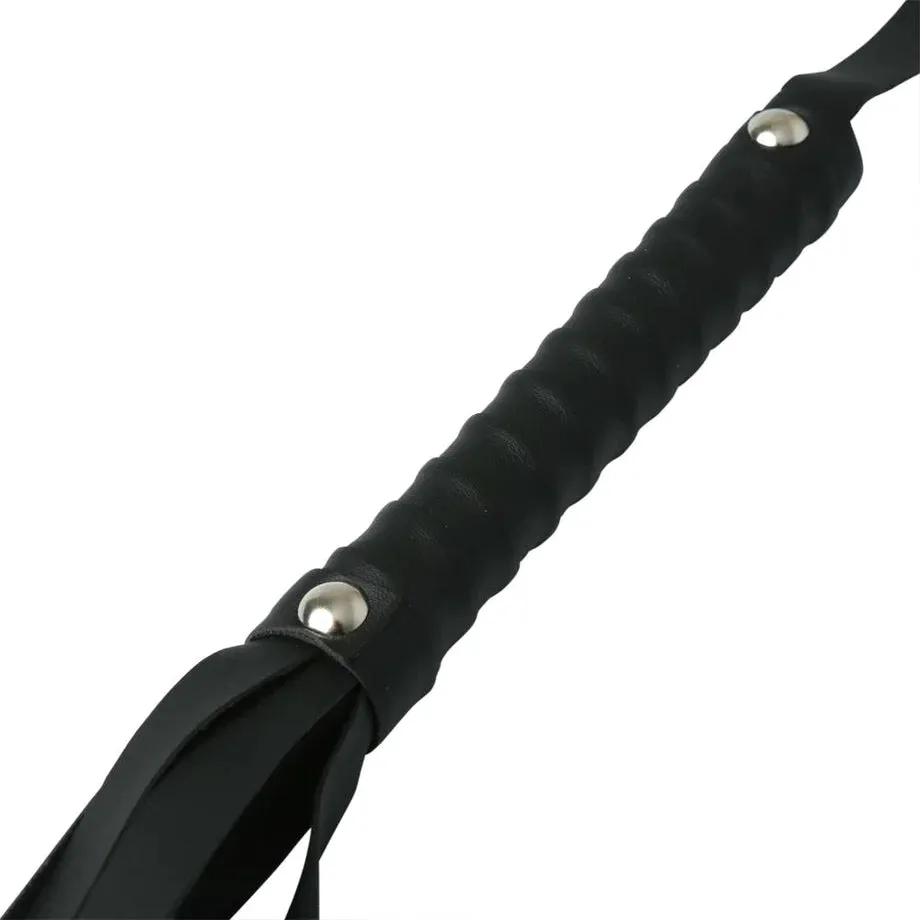 Sex & Mischief Black Faux Leather Flogger Impact Toy