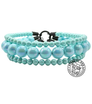 Sky Blue Rain Triplo Acrylic Bead Collar