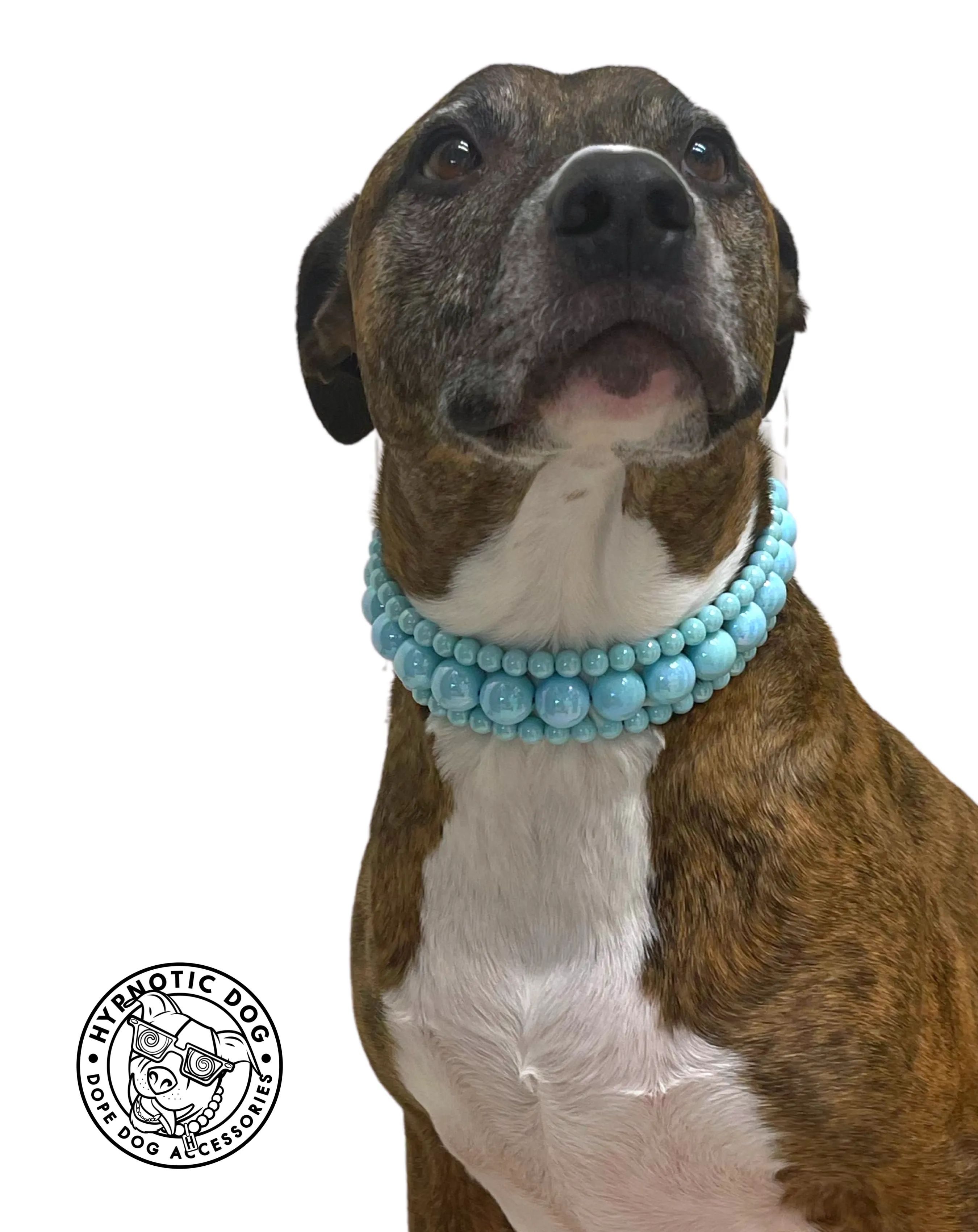 Sky Blue Rain Triplo Acrylic Bead Collar