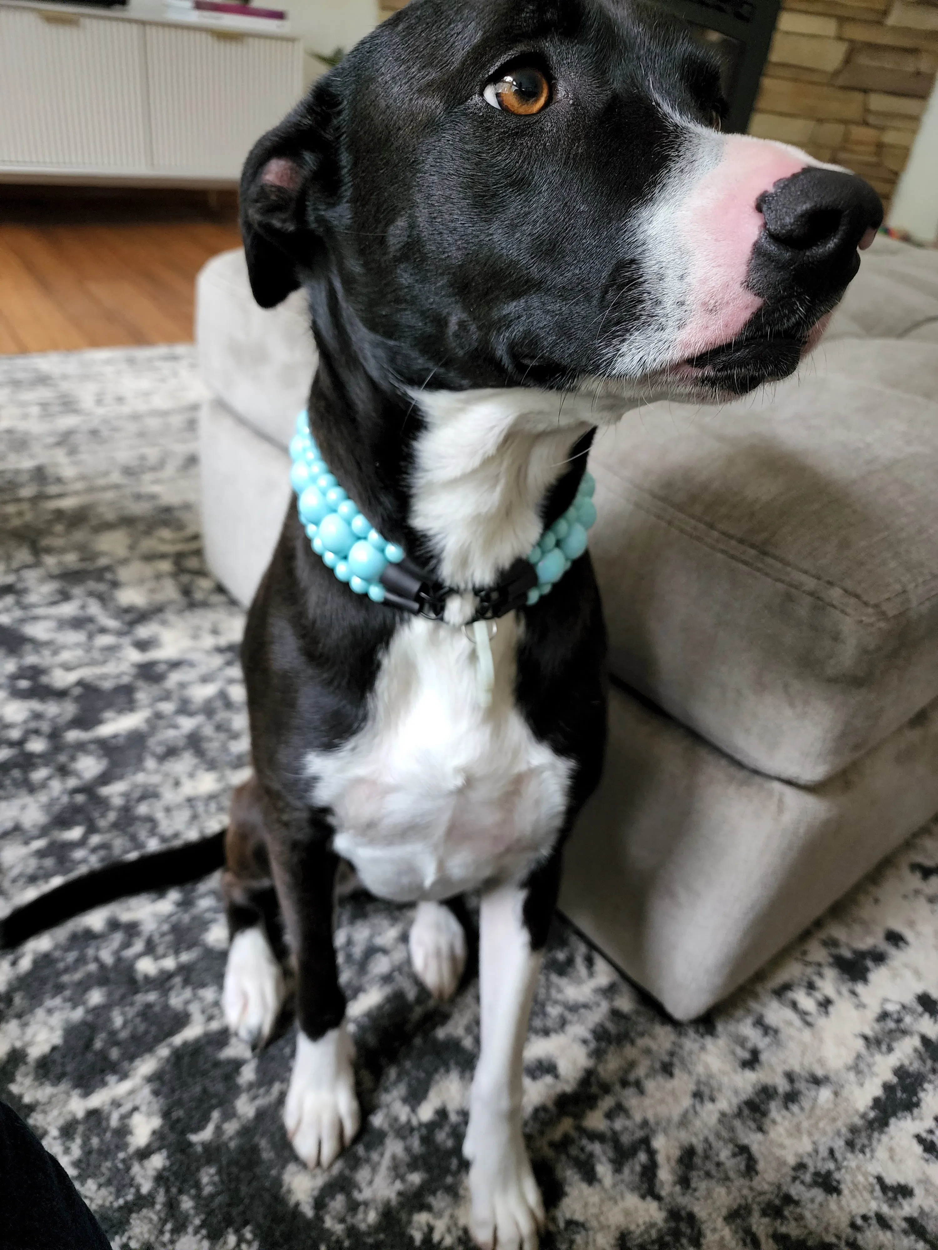 Sky Blue Rain Triplo Acrylic Bead Collar