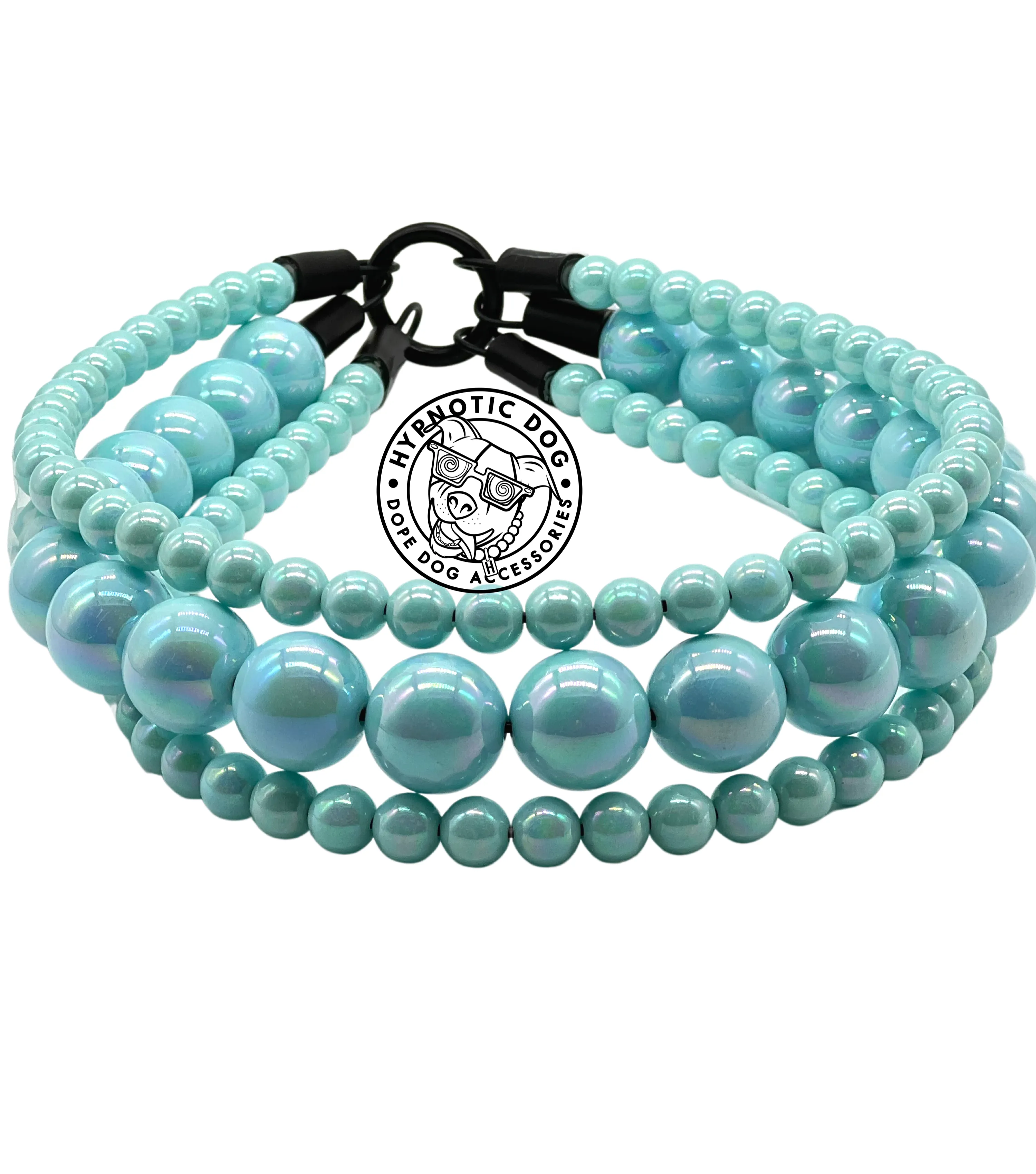 Sky Blue Rain Triplo Acrylic Bead Collar