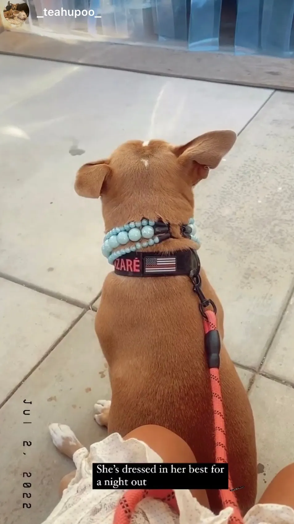 Sky Blue Rain Triplo Acrylic Bead Collar