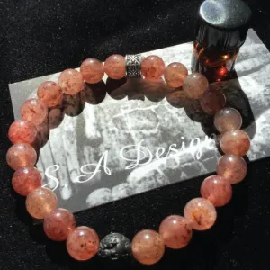 Strawberry Quartz and Lava Stones Diffuser Bracelets   Essential Oils
