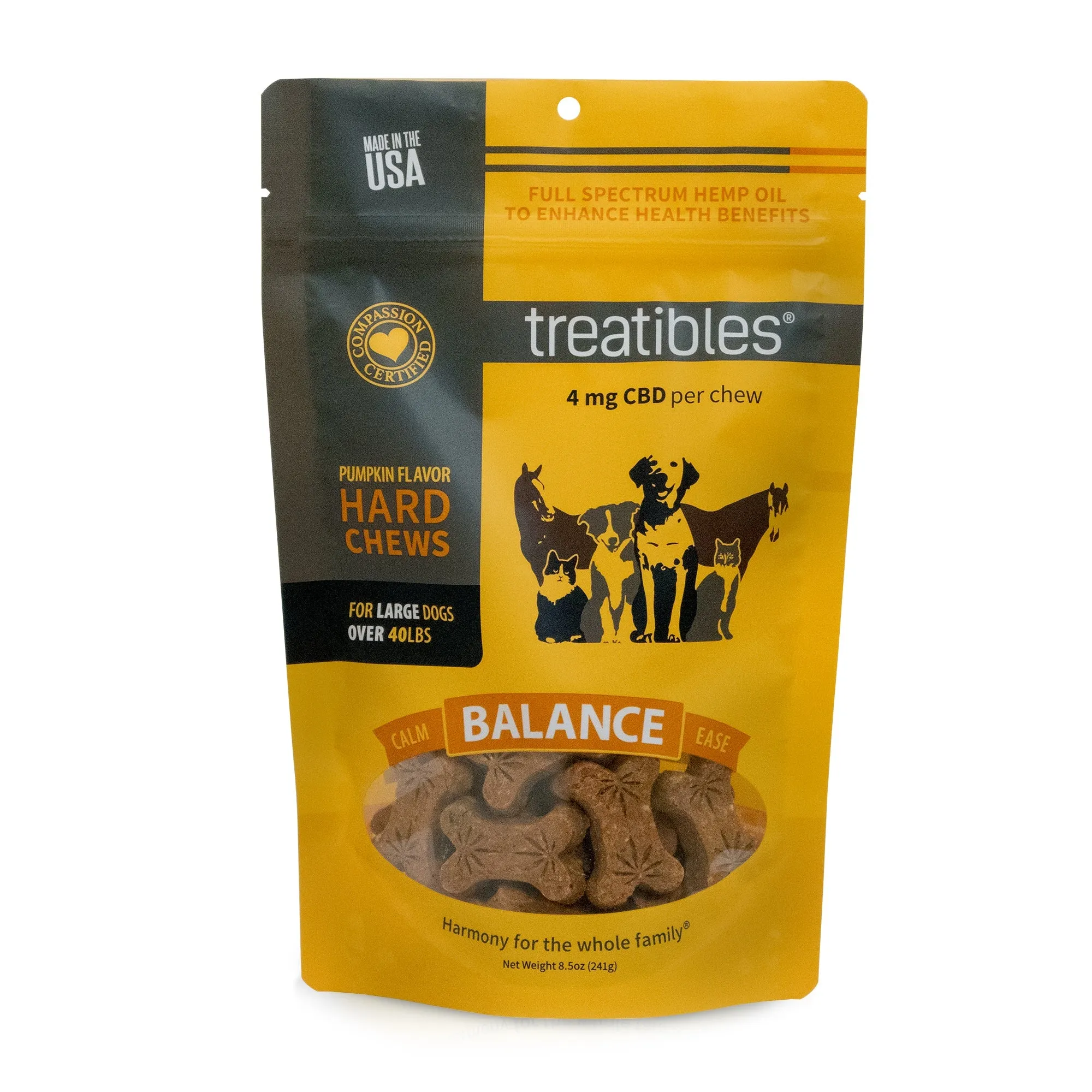 Treatibles® Full Spectrum Hemp 4mg Hard Chews - Large Dogs