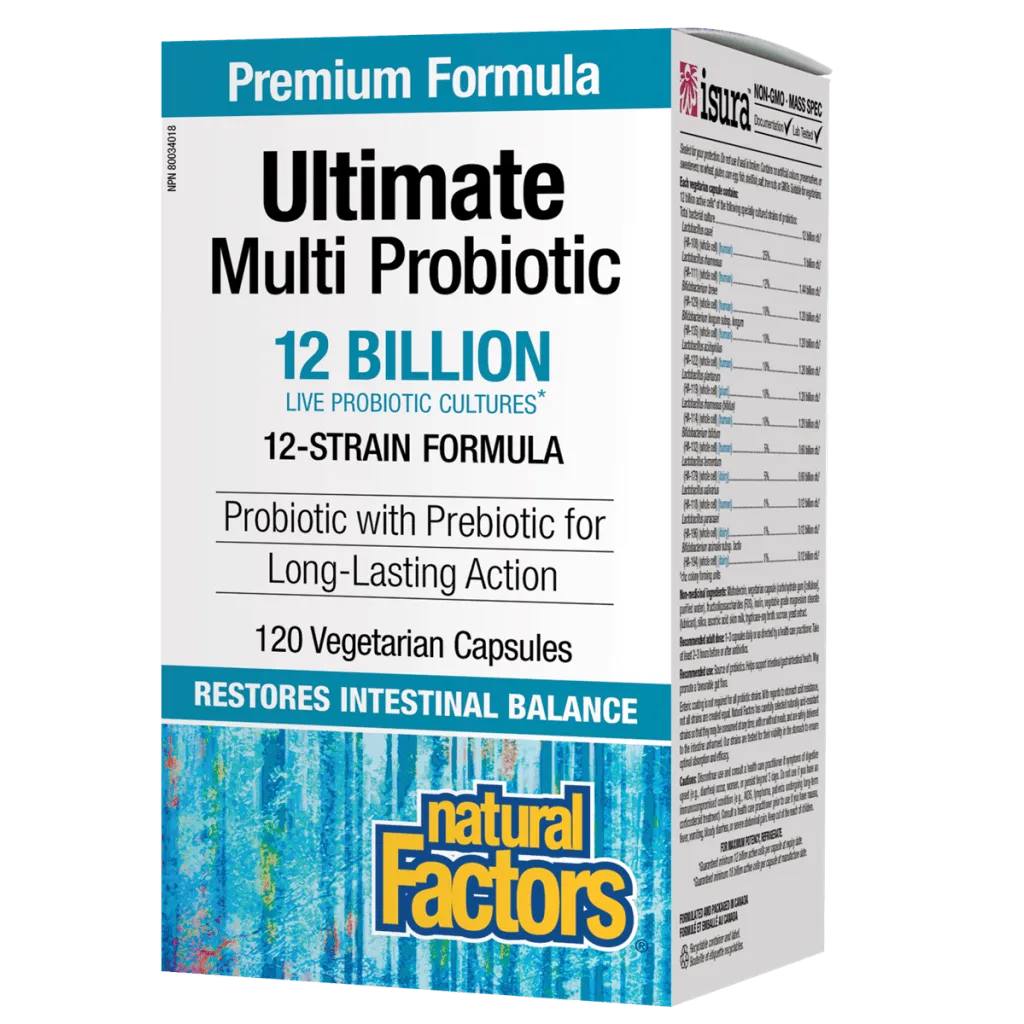 Ultimate Multi Probiotic  12 Billion Live Probiotic Cultures Vegetarian Capsules