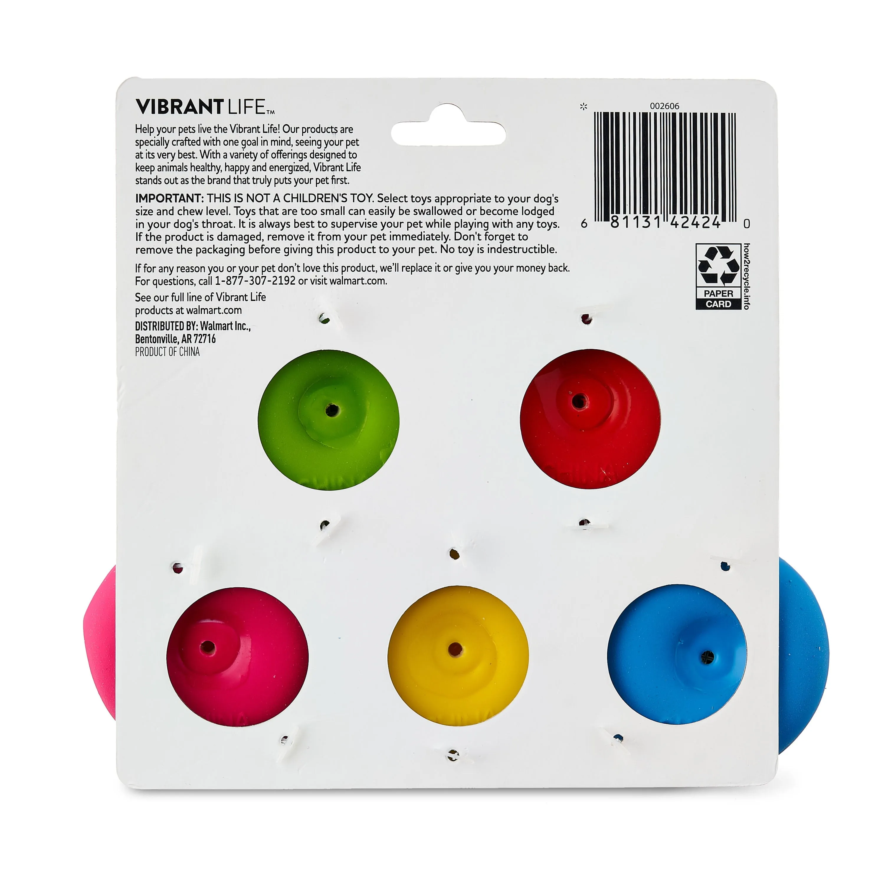Vibrant Life Playful Buddy Dog Toys,  5 Count