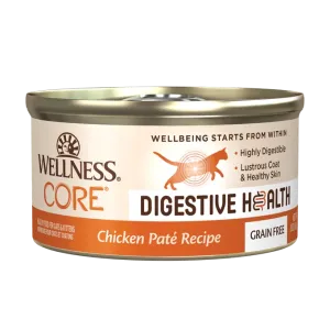 Wellness CORE Digestive Health Chicken Pate Recipe Wet Cat Food, 3-oz Case of 12