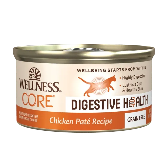 Wellness CORE Digestive Health Chicken Pate Recipe Wet Cat Food, 3-oz Case of 12