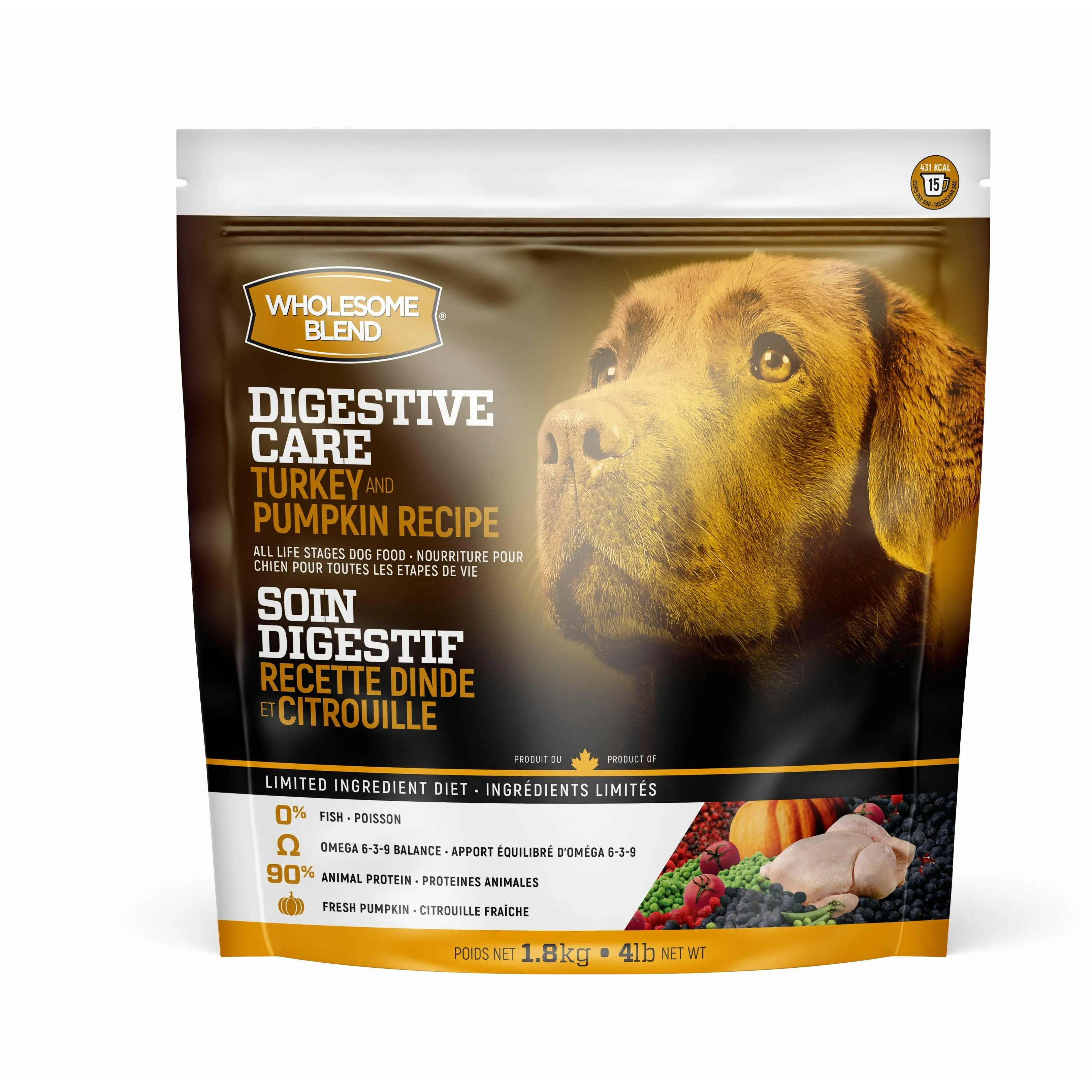 Wholesome Blend Dog Food Digestive Care Turkey & Pumpkin Recipe