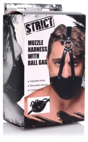 XR Brands Muzzle Harness With Ball Gag